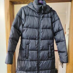 32 Degrees long puffer midnight color   EUC, size XS